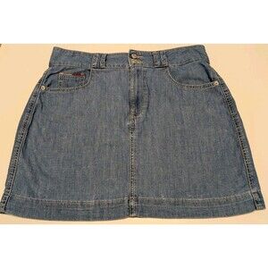 Tommy Hilfiger Skirt, Blue Jean Mini, Claremont, Women 12, W31, Pocket Logo